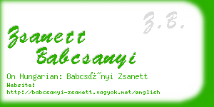 zsanett babcsanyi business card